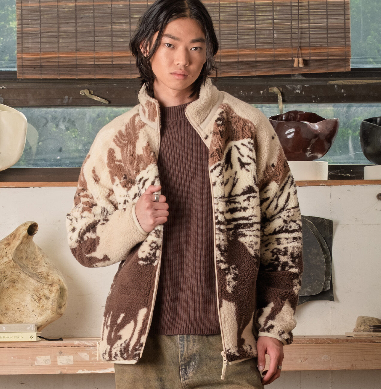 printed sherpa fleece