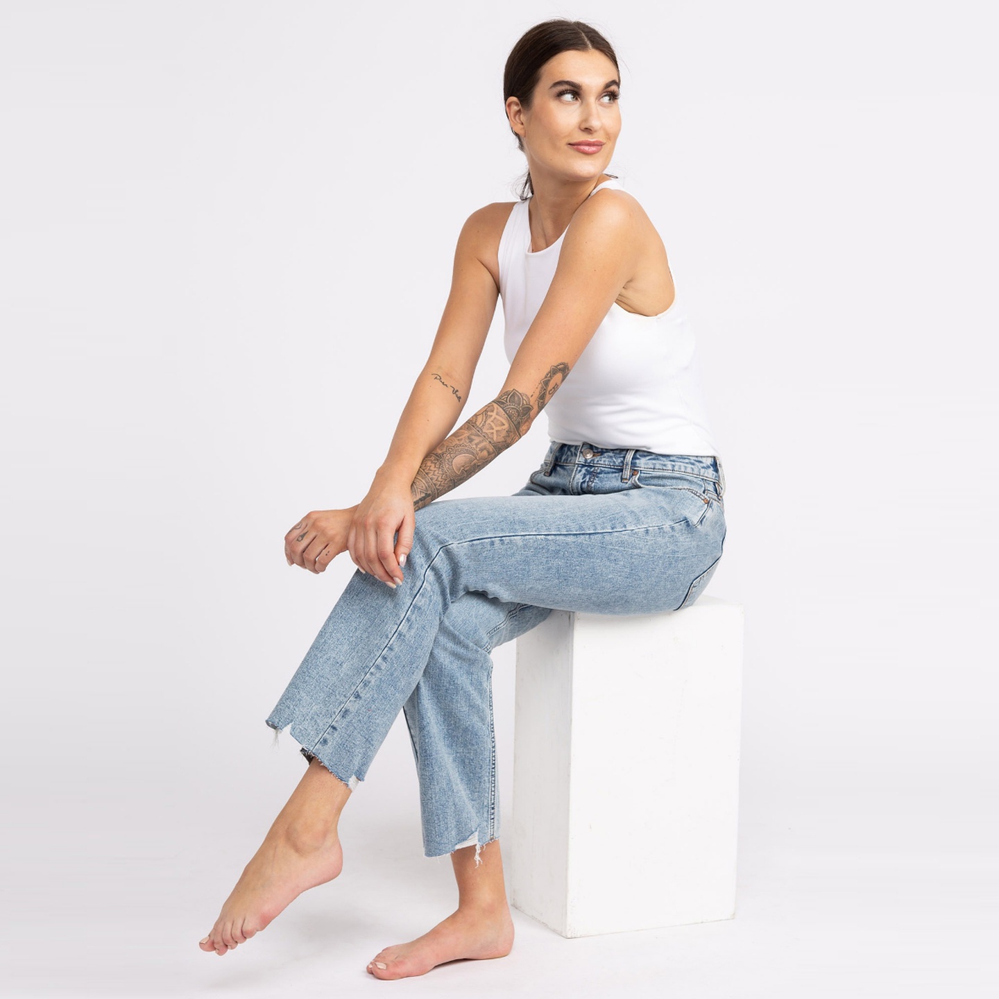 Mid Rise Relaxed Boot Cut Jeans