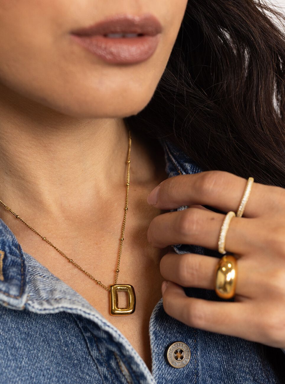 helium bubble initial necklace "D"