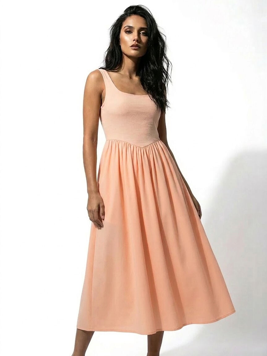 jersey voile maxi dress
