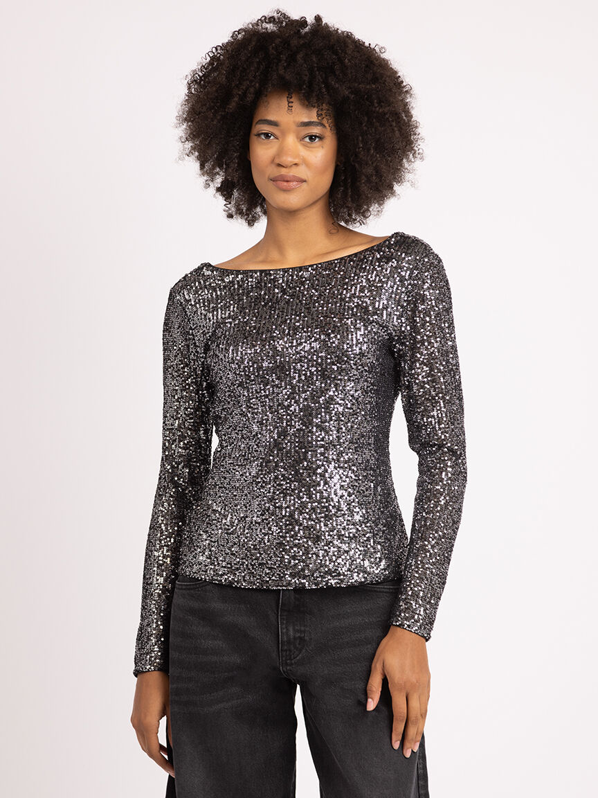 marilyn boatneck sequin top Bootlegger 2000007762