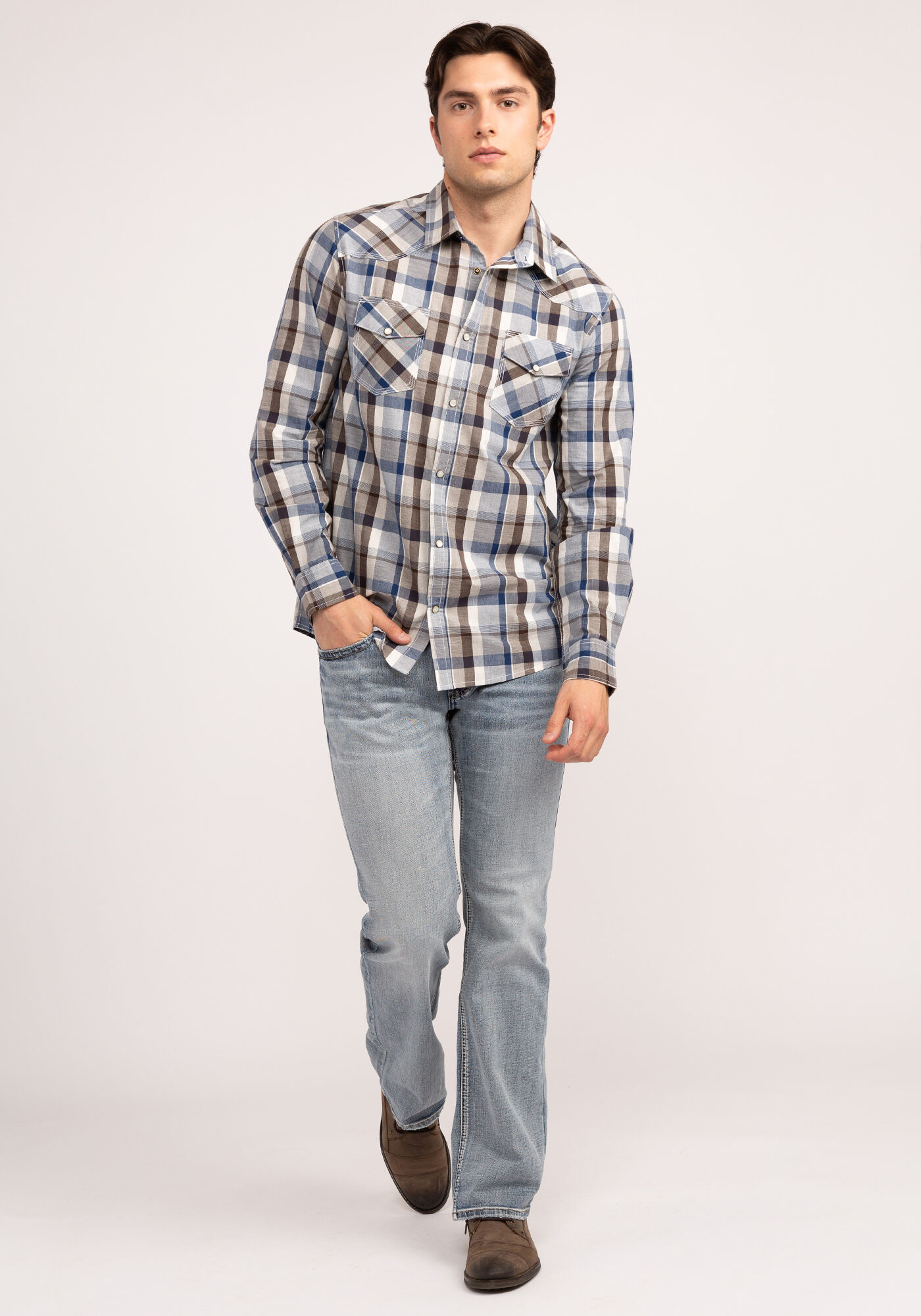 snake snap pocket long sleeve shirt Image 1