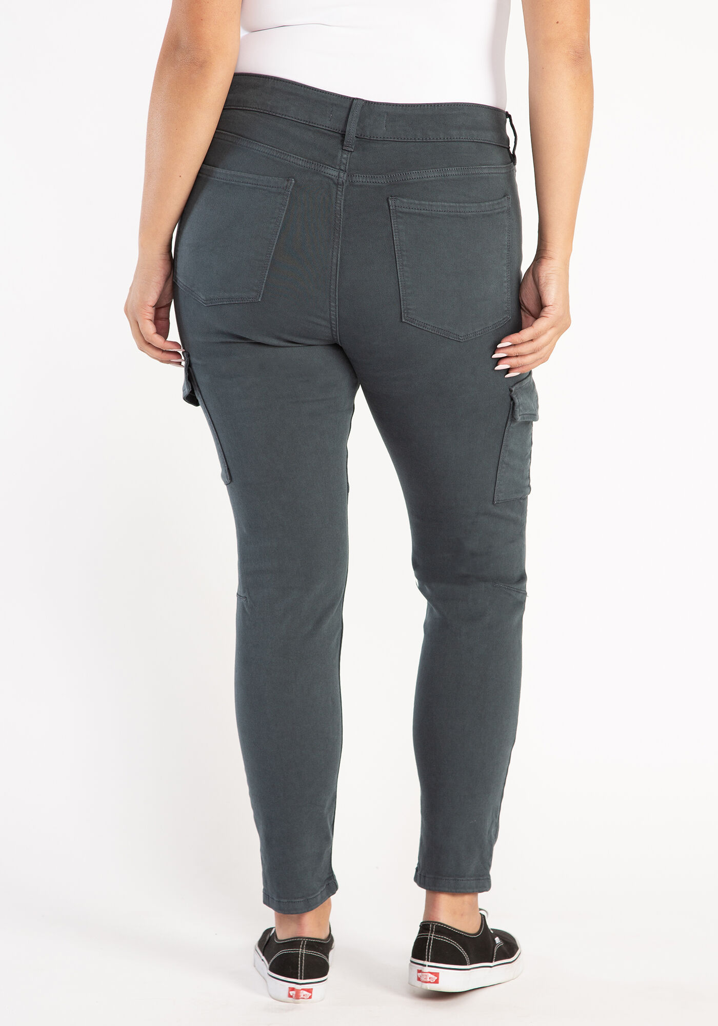 high rise skinny coloured cargo Image 5