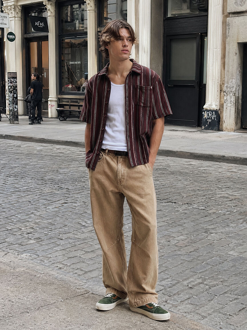 textured stripe shirt
