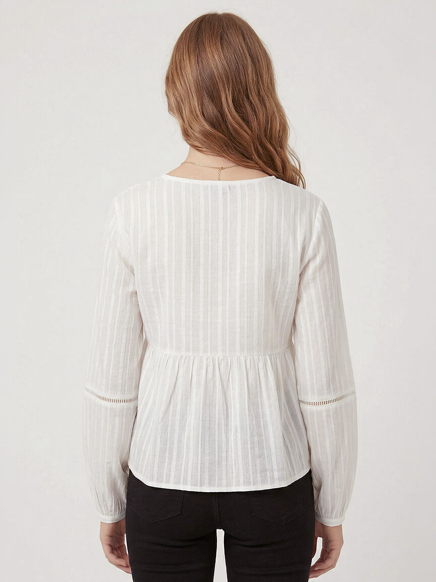 long sleeve dobby blouse Image 3