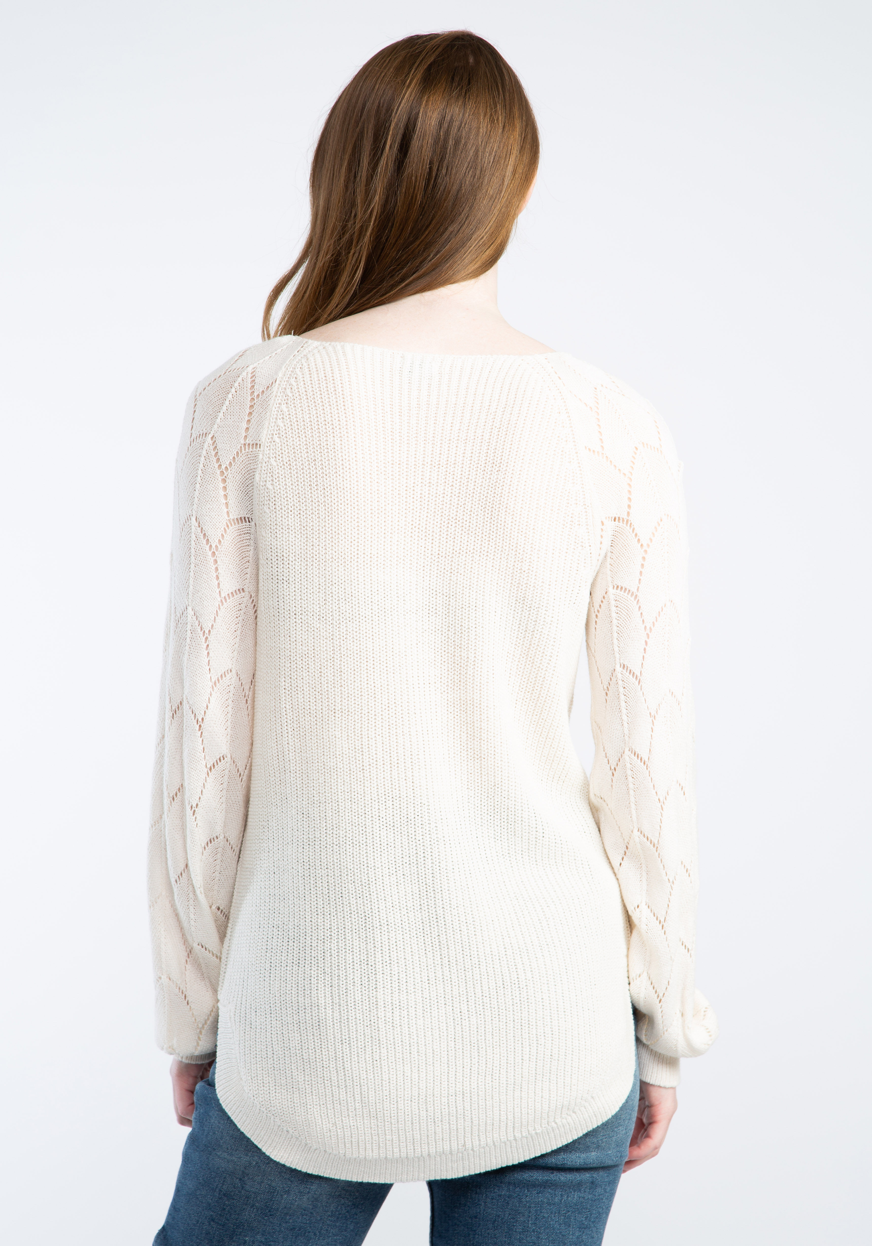 maxine v neck pointelle sleeve popover Image 2