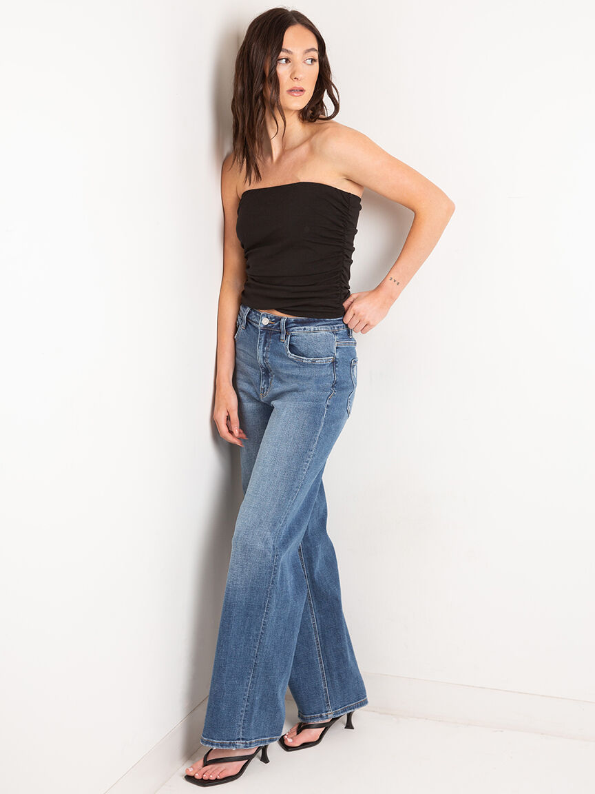 ruched side tube top Image 4