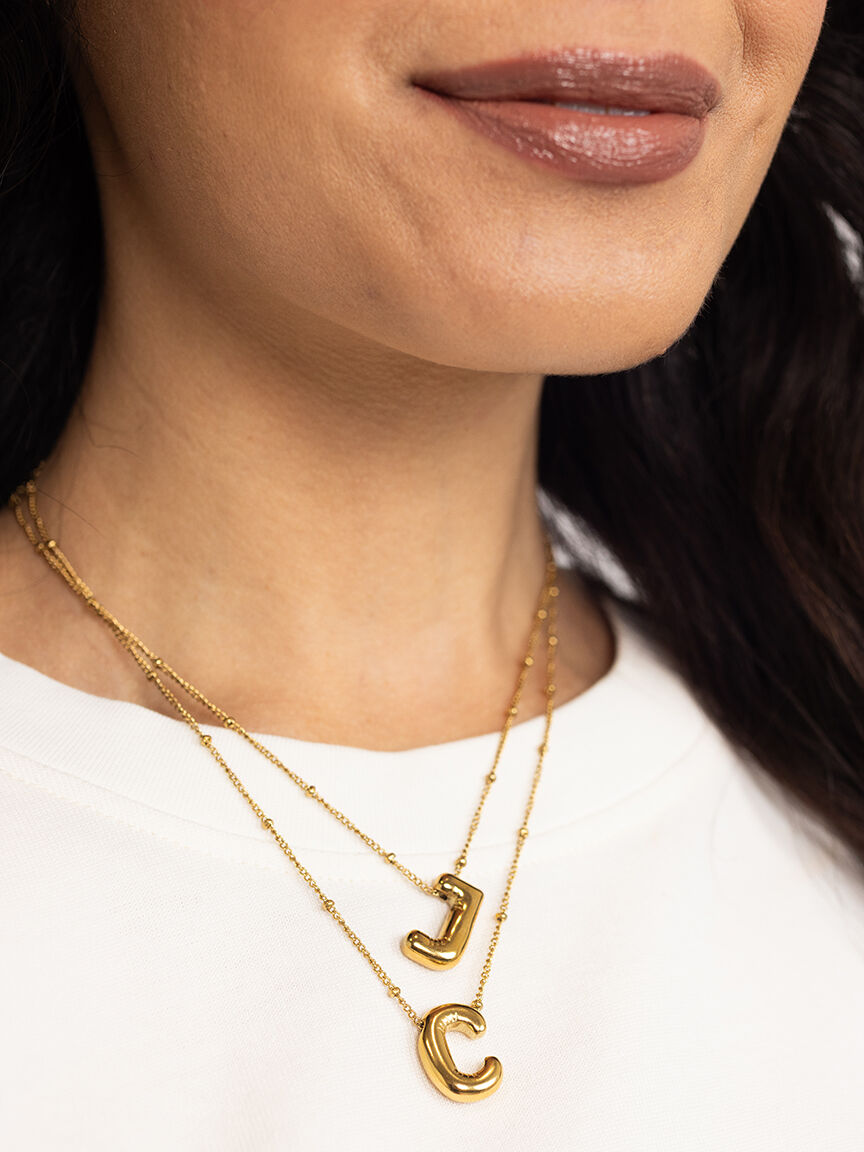 helium bubble initial necklace "C"