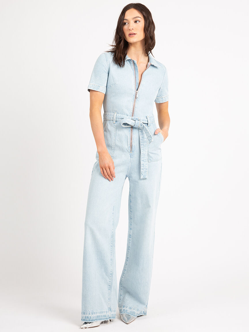 denim jumpsuit 32" inseam Image 1