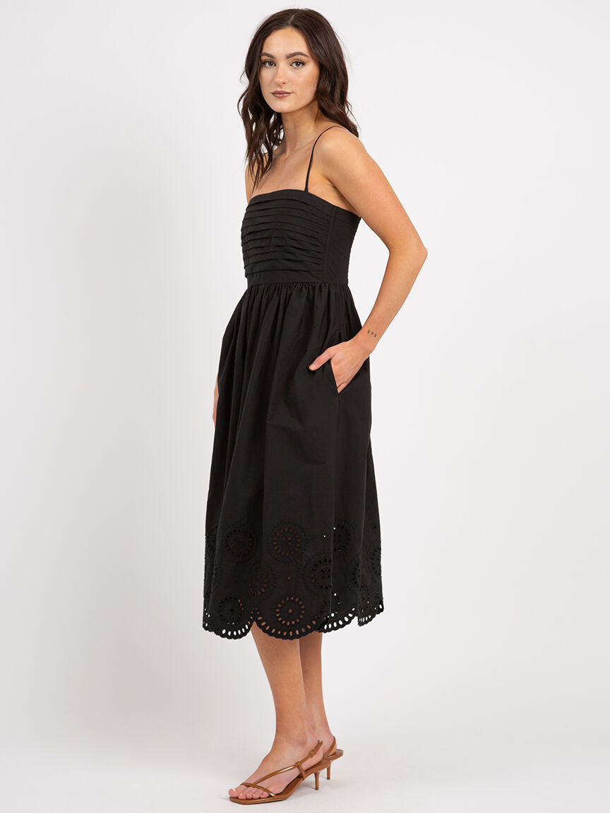 patsy pleated eyelet hem midi dress Image 2