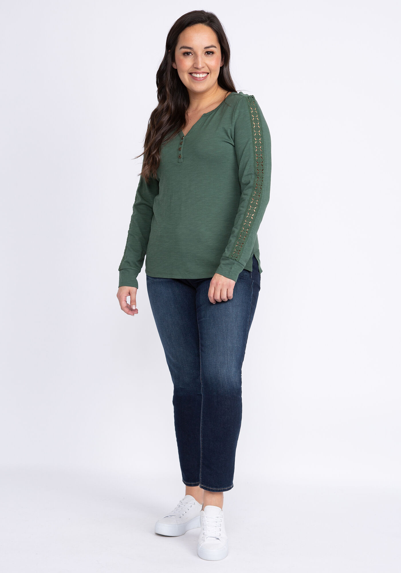 clementine crochet sleeve henley Image 3