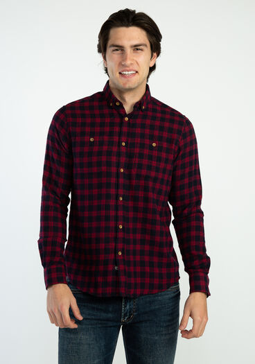 plaid flannel shirt, Red