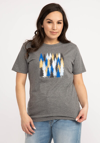pine tree graphic t-shirt Image 3