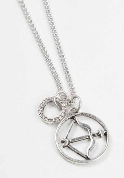 zodiac sign crystal hoop charm necklace - sagittarius Image 2
