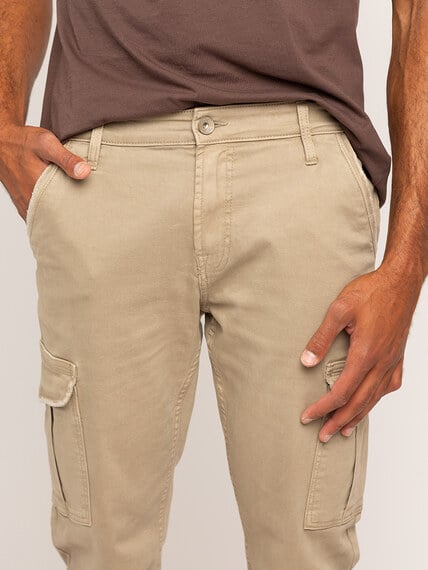 men's slim straight flax cargo pants Image 6