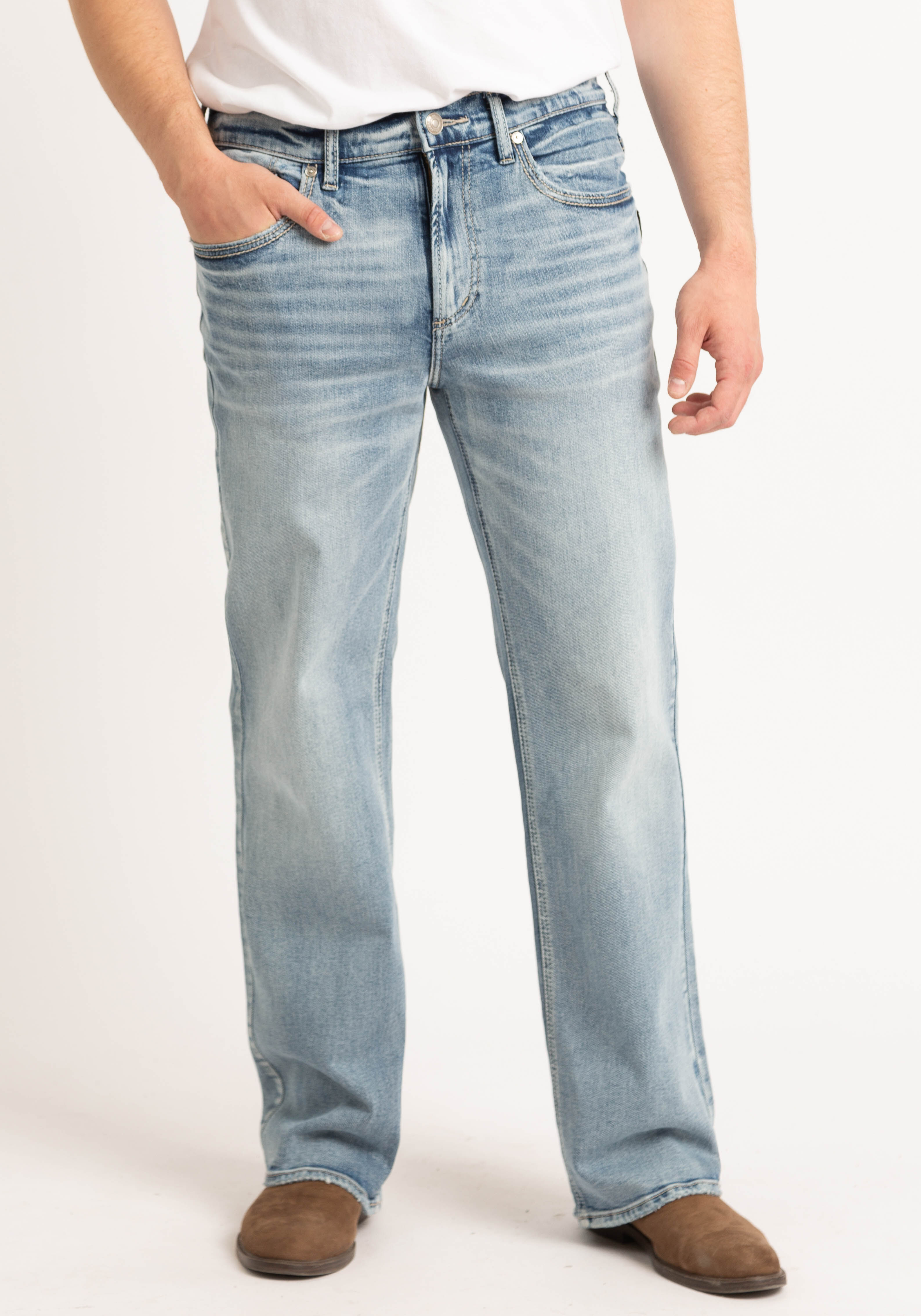 gordie loose fit straight leg jeans SILVER