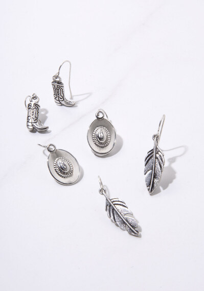 earrings set of 3 western Image 1