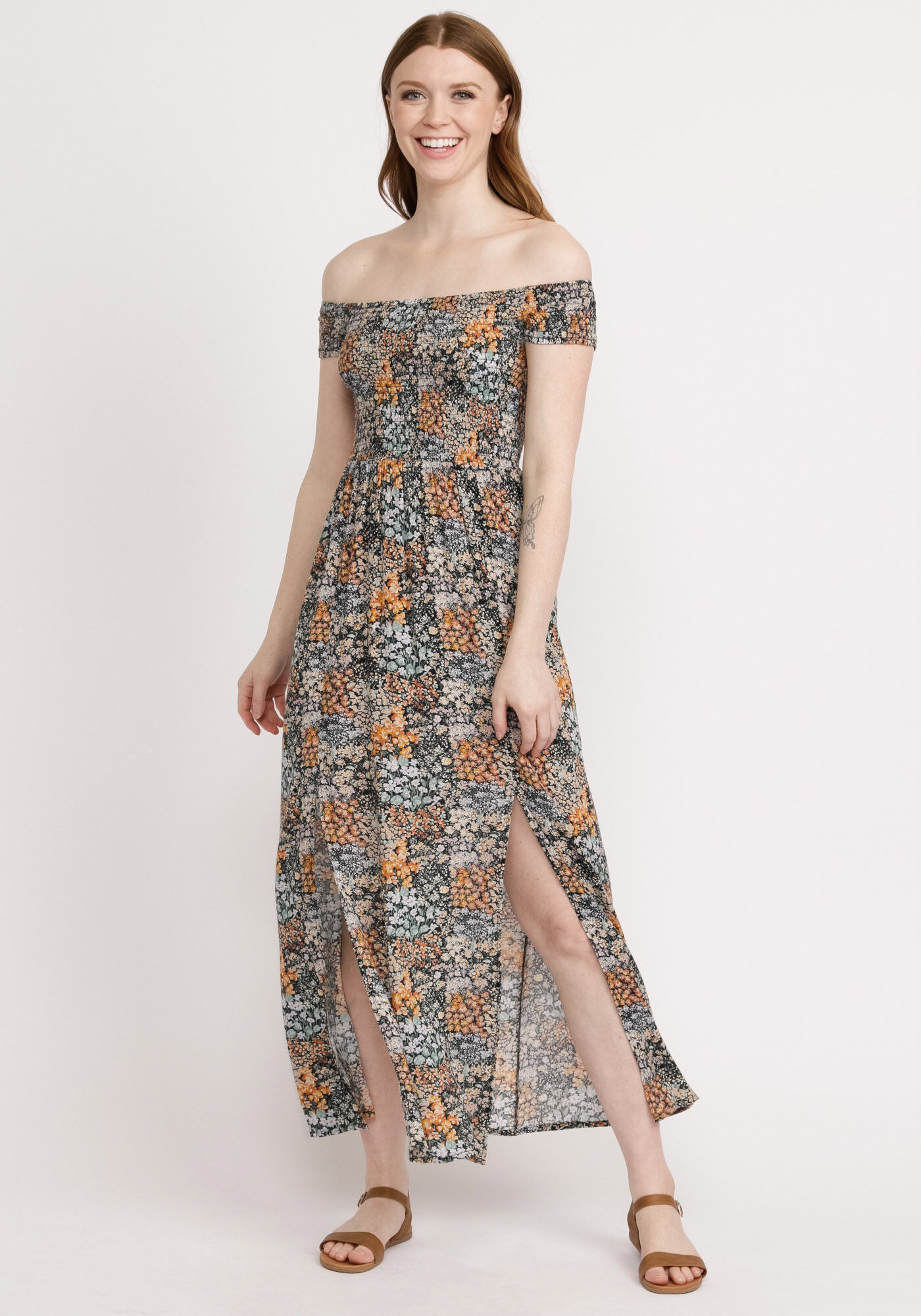 augustine smocked off shoulder maxi dress Image 1