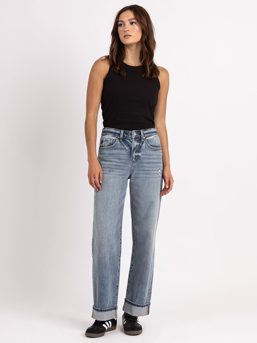 cuffed wide leg jean medium authentic Image 1
