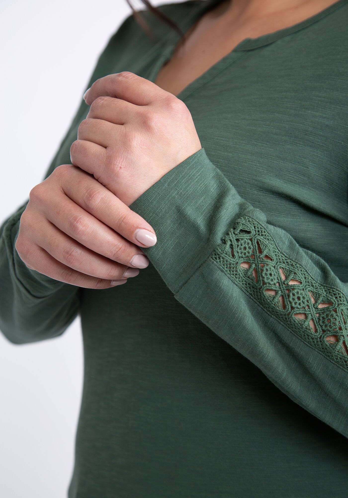 clementine crochet sleeve henley Image 6