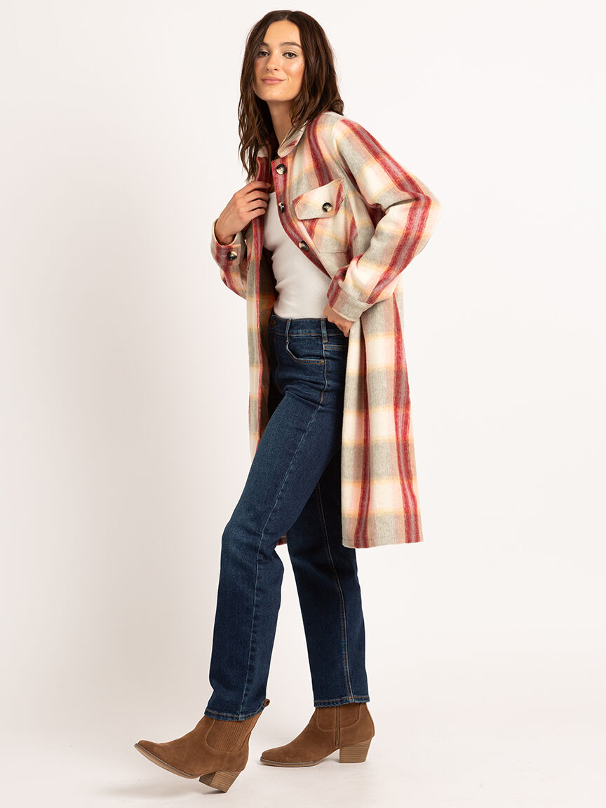 gabrielle fall long plaid shacket Image 2
