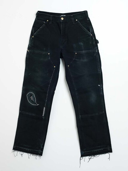carhartt double knee jean with repairs and sashiko carhartt double knee jean with repairs and sashiko Image 1
