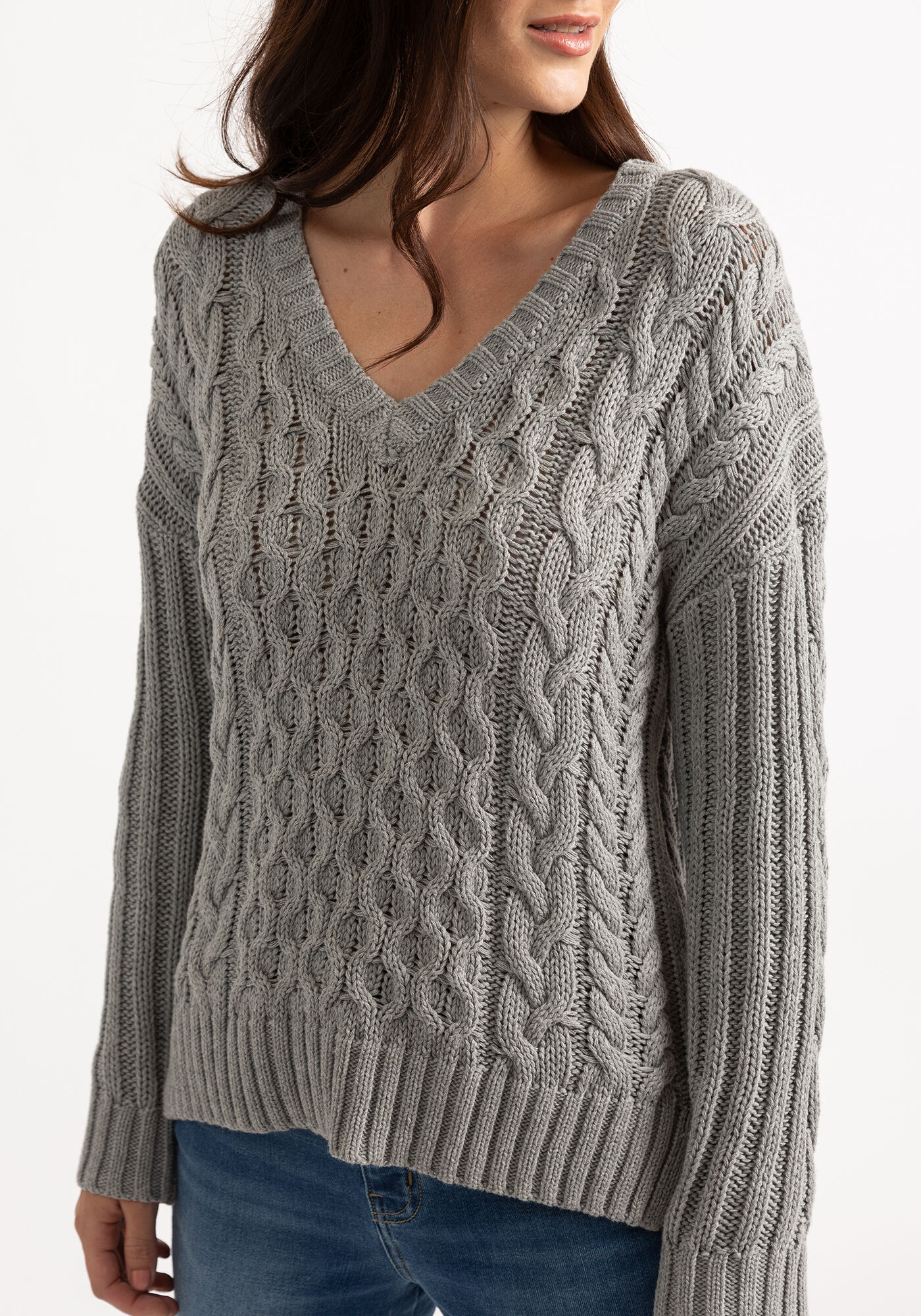 wanda cable v-neck popover Image 5
