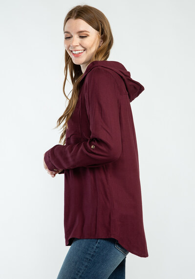 carder hooded button up shirt Image 3