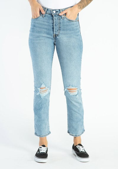 high rise wedgie straight jeans Image 3