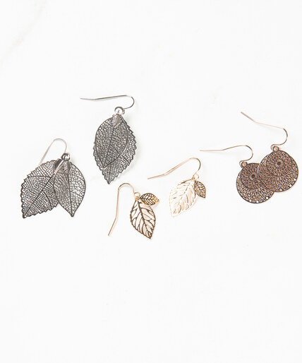 3 pack filigree leaves earrings Image 3