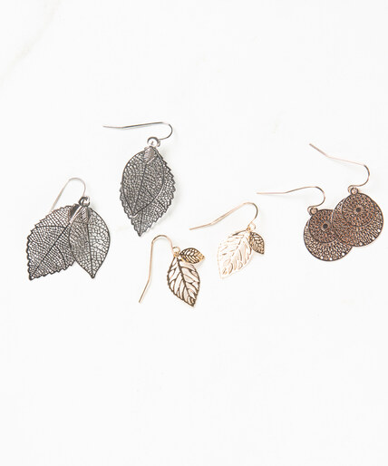 3 pack filigree leaves earrings 3 pack filigree leaves earrings Image 3