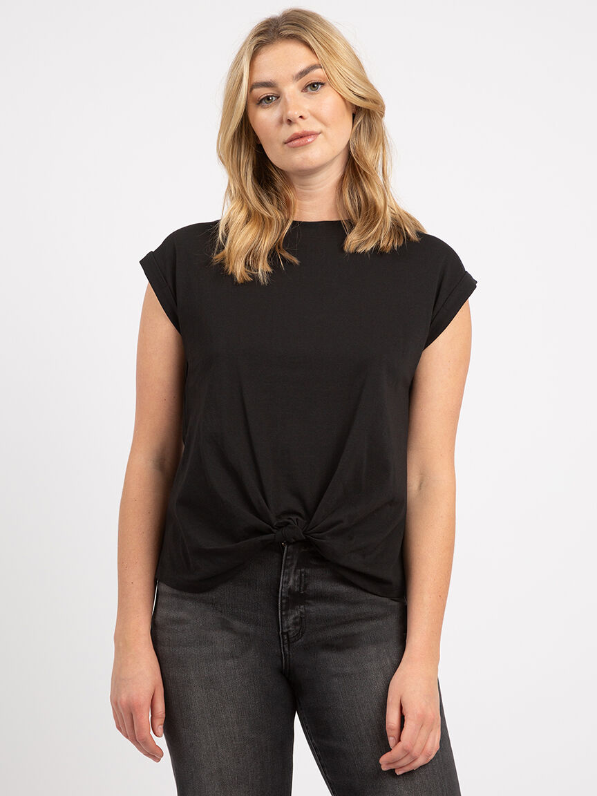 knot front crewneck tee Image 1