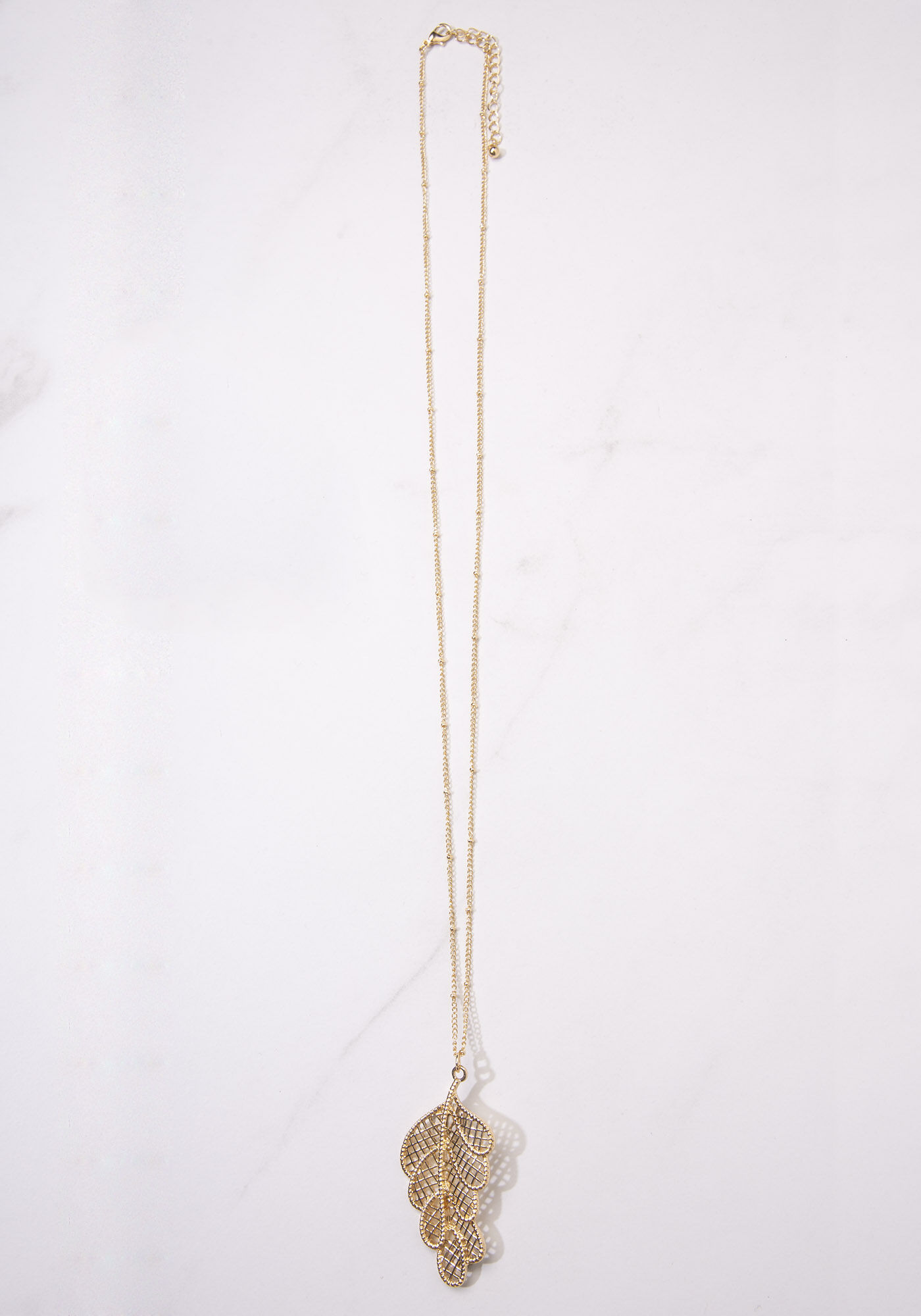 necklace with layered filigree pendant Image 1