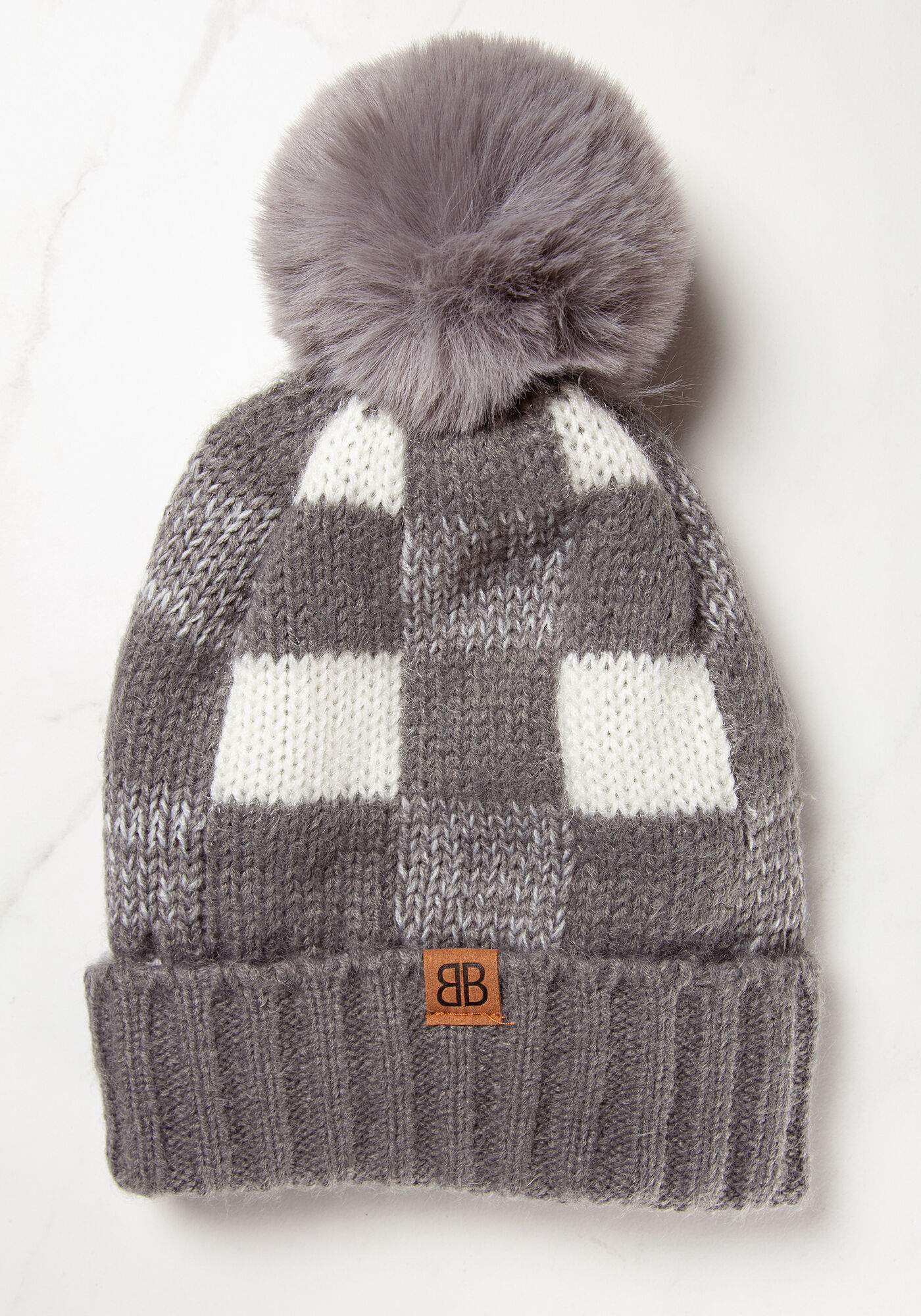 bb women toque charcoal plaid Image 5