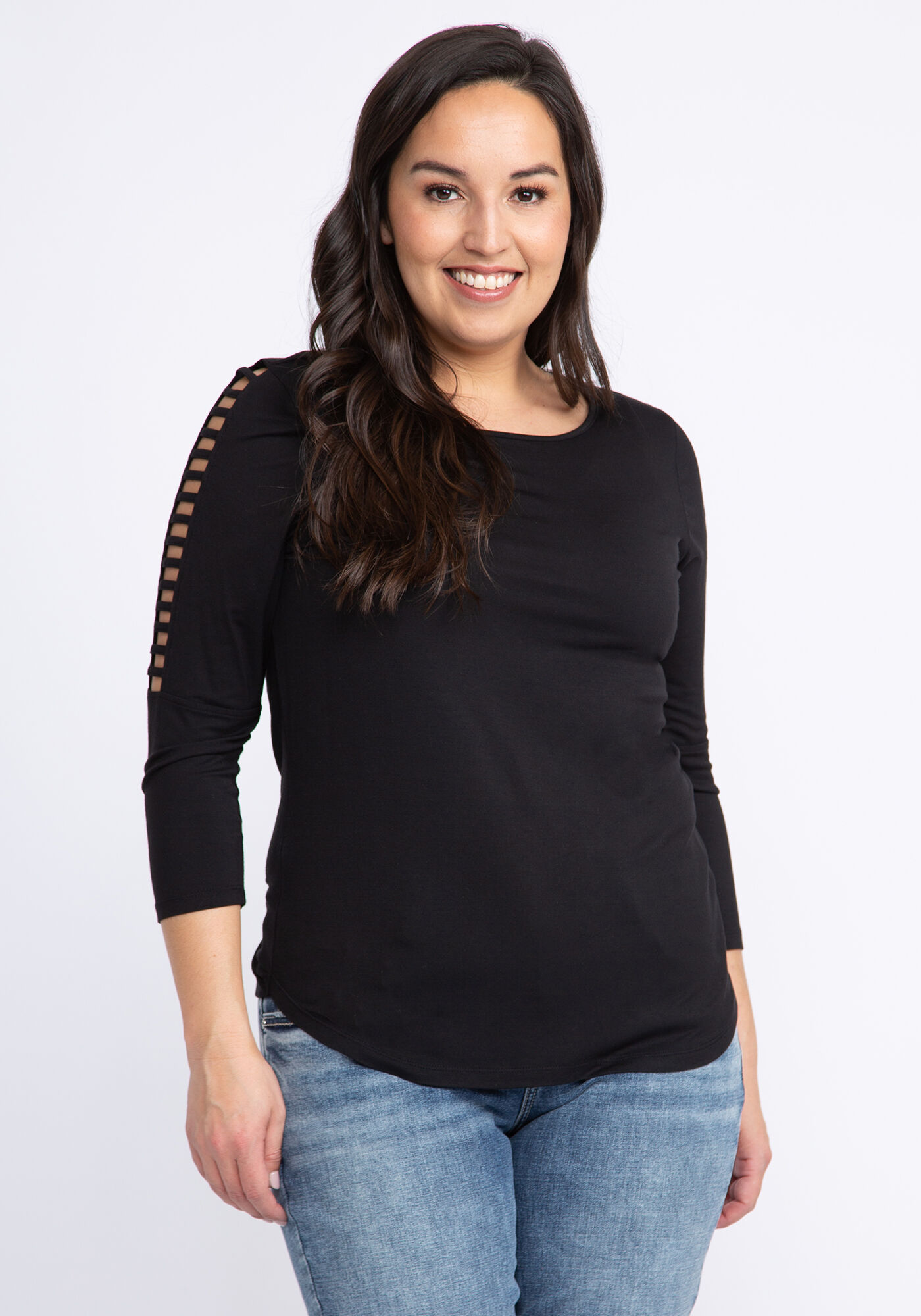 gia ladder detail 3/4 sleeve  Image 1