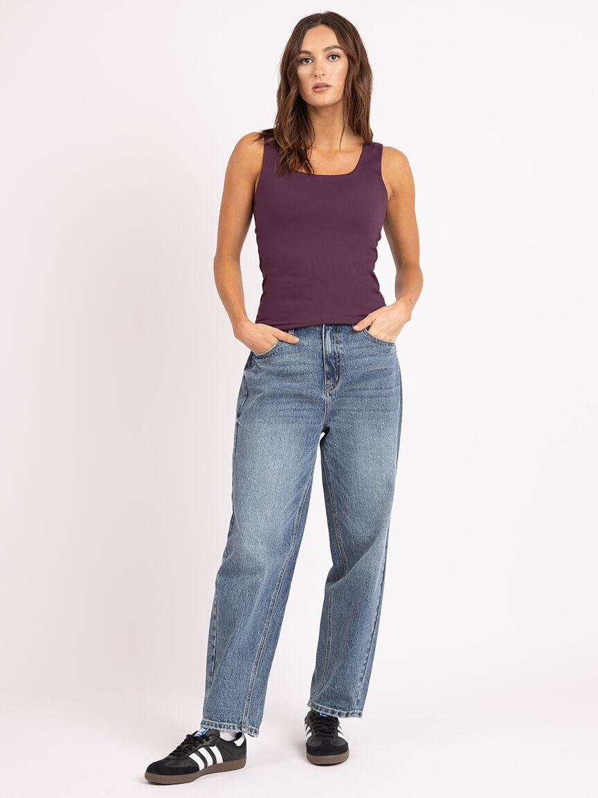 misty square neck tank top