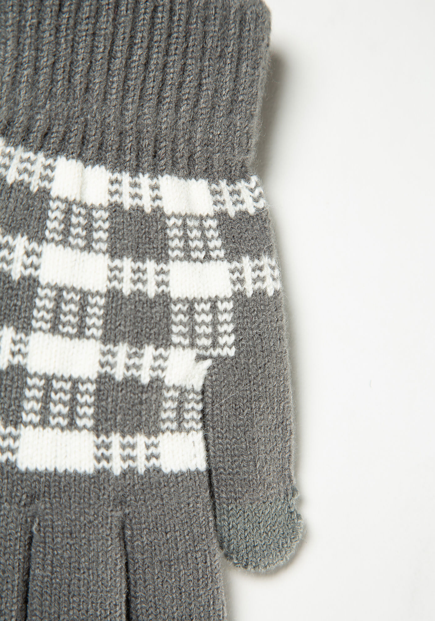 bb women gloves charcoal buffalo plaid Image 6