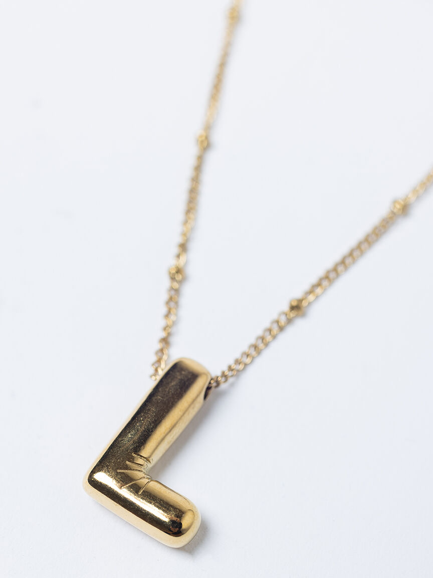 helium bubble initial necklace "L" Image 1