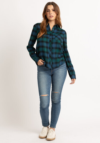 lily plaid button front shirt Image 2