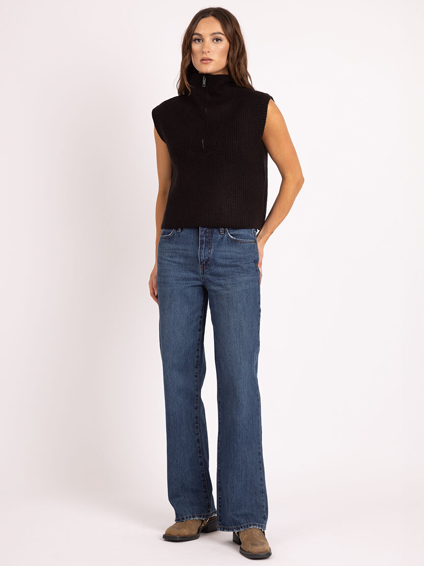 drifa 1/4 zip mock neck sweater vest