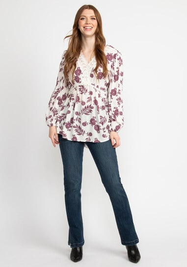 vienna crochet trim peasant blouse  vienna crochet trim peasant blouse