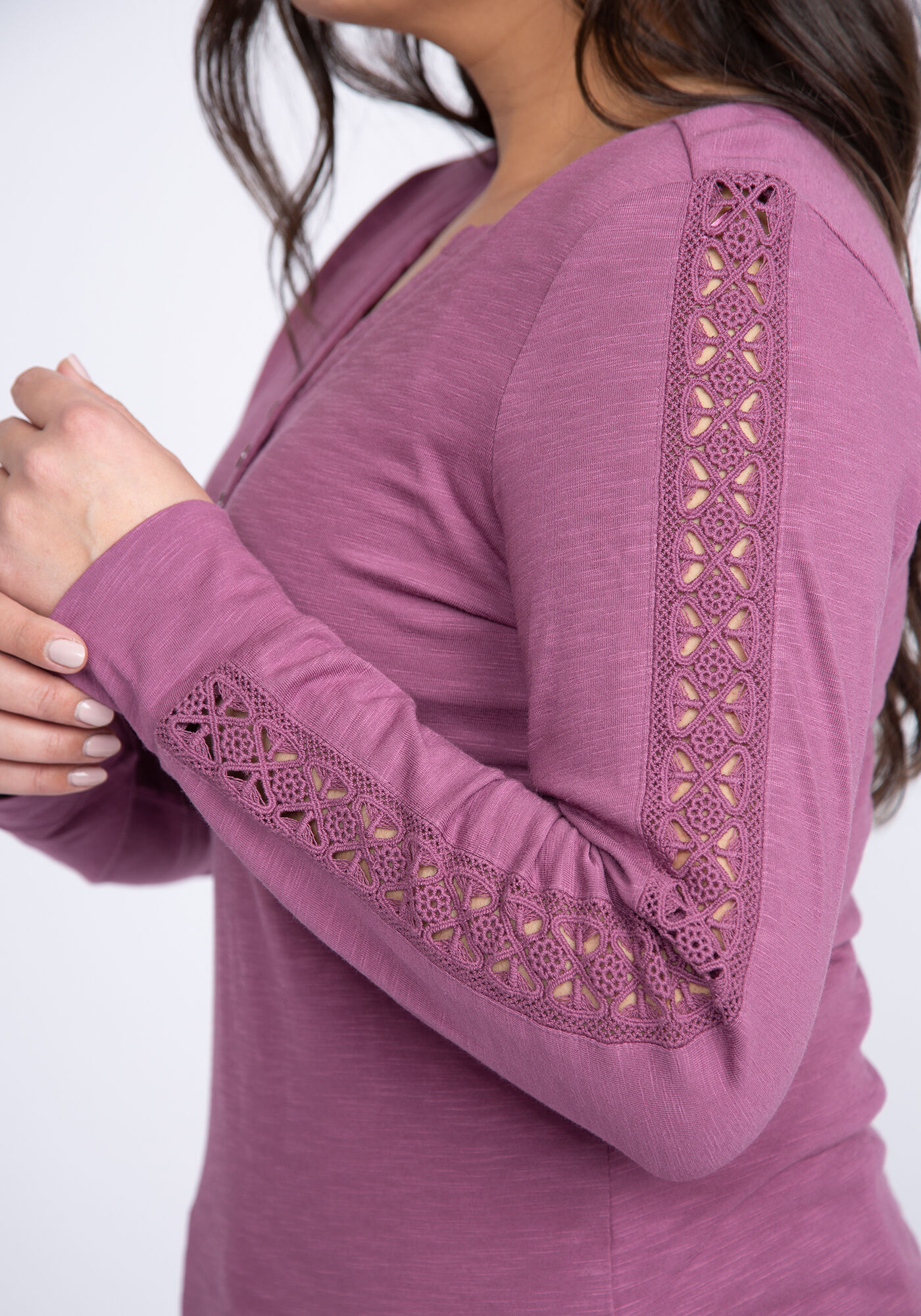 clementine crochet sleeve henley Image 6