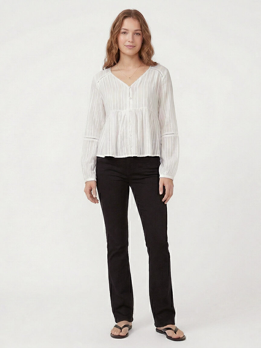 long sleeve dobby blouse Image 2
