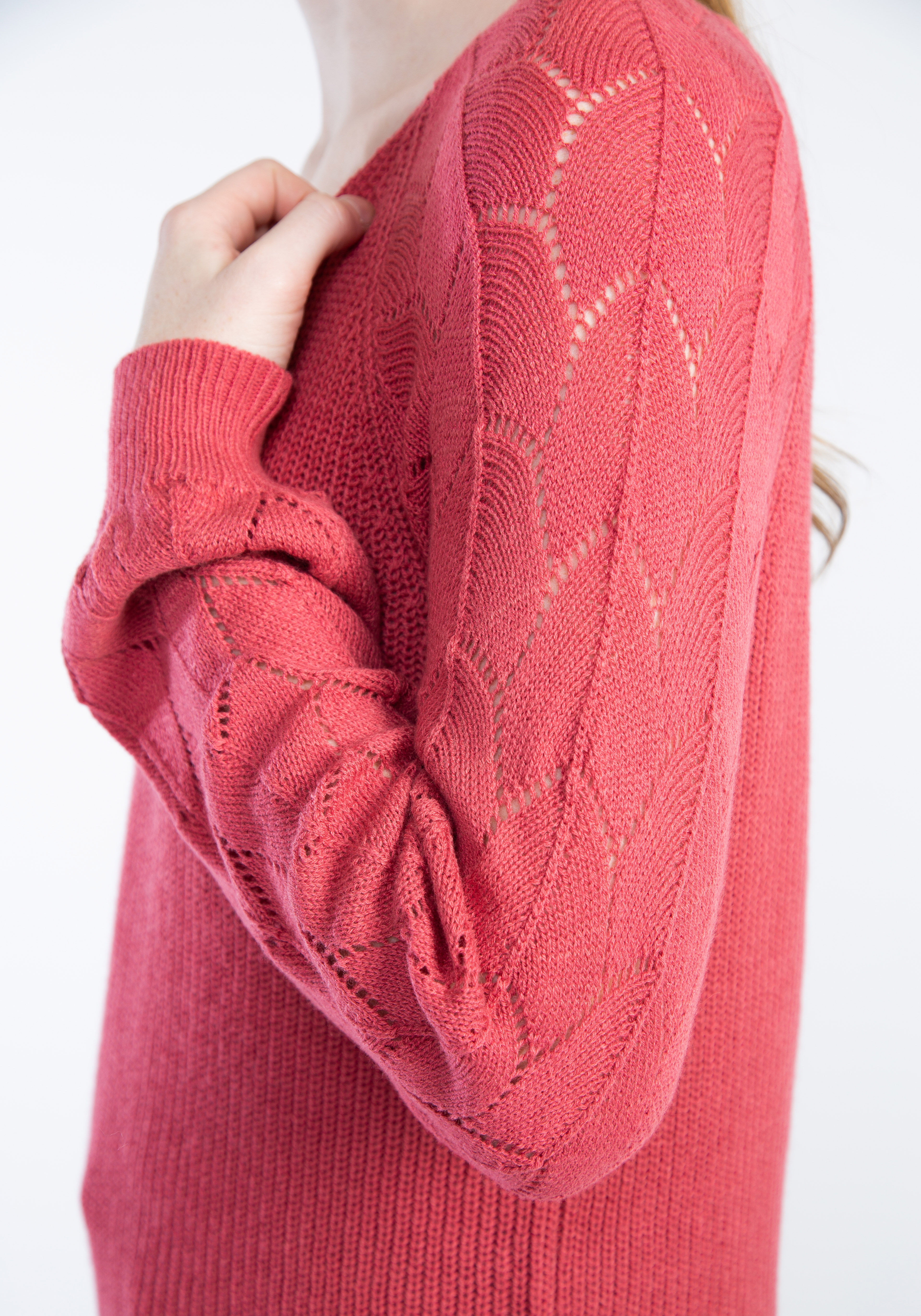 maxine v neck pointelle sleeve popover Image 5