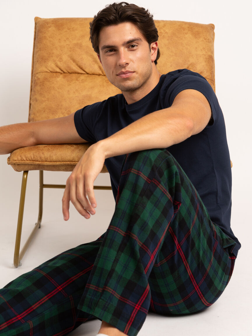 flannel plaid wide leg pant Image 2