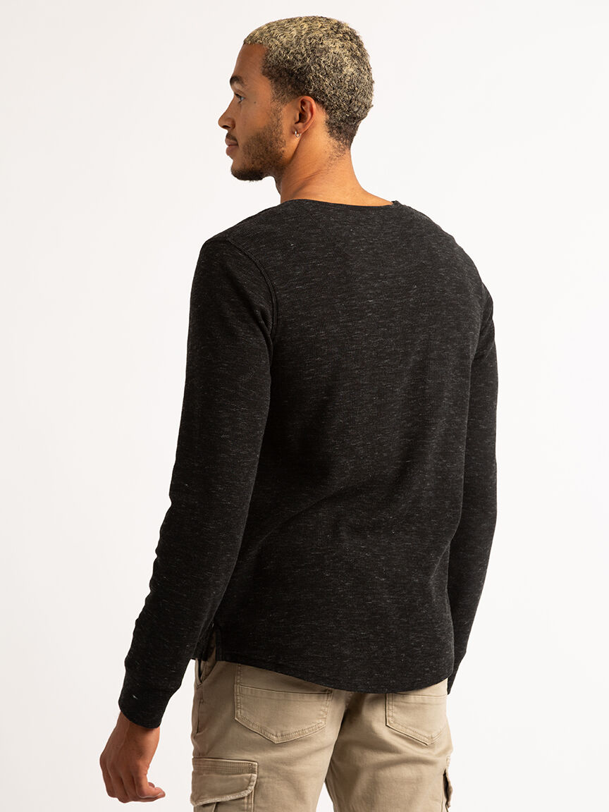 everett waffle textured henley long sleeve Image 2
