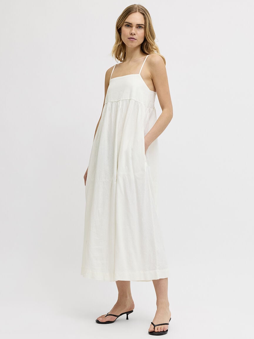 almira linen blend long dress Image 2