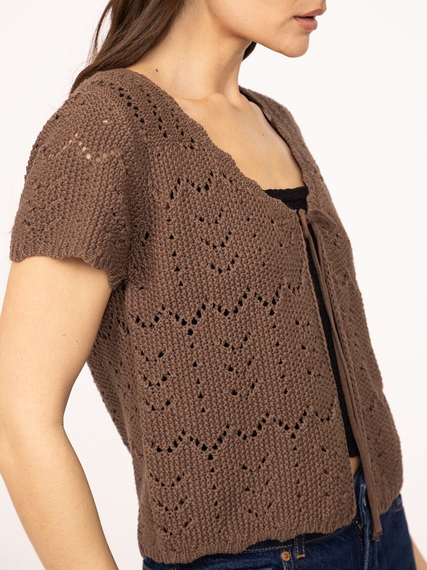 pointelle cardigan
