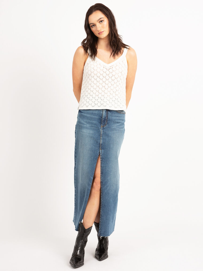 alba double vneck pointelle tank Image 2