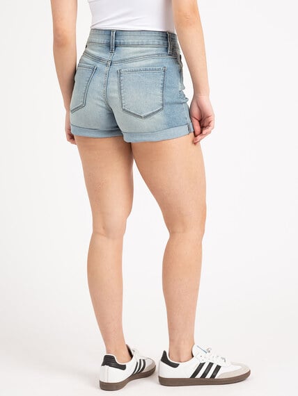 high rise cuffed shortie in light stone wash high rise cuffed shortie in light stone wash Image 4